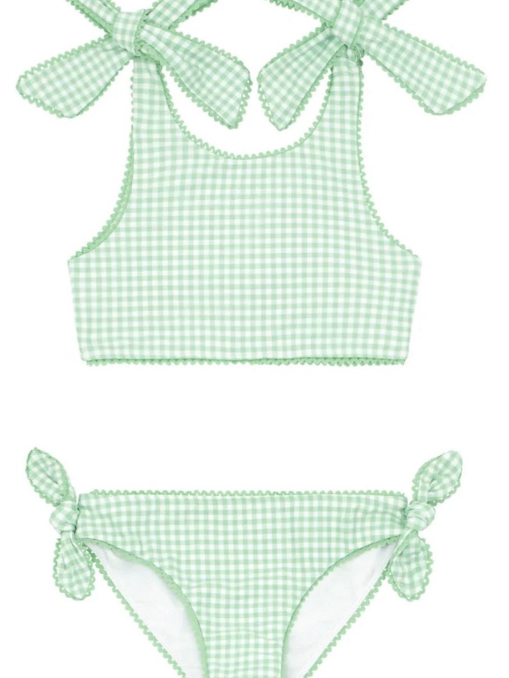 Minnow Girls Green Gingham Bikini Size 9/10T